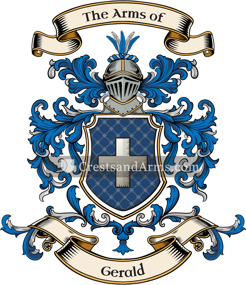 The Gerald coat of arms, drawn from the recorded blazon
