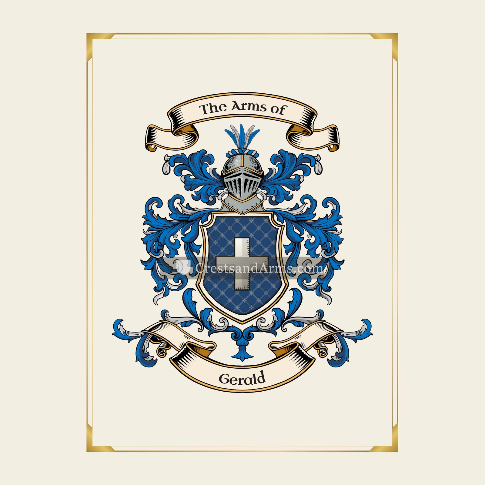 With gold border