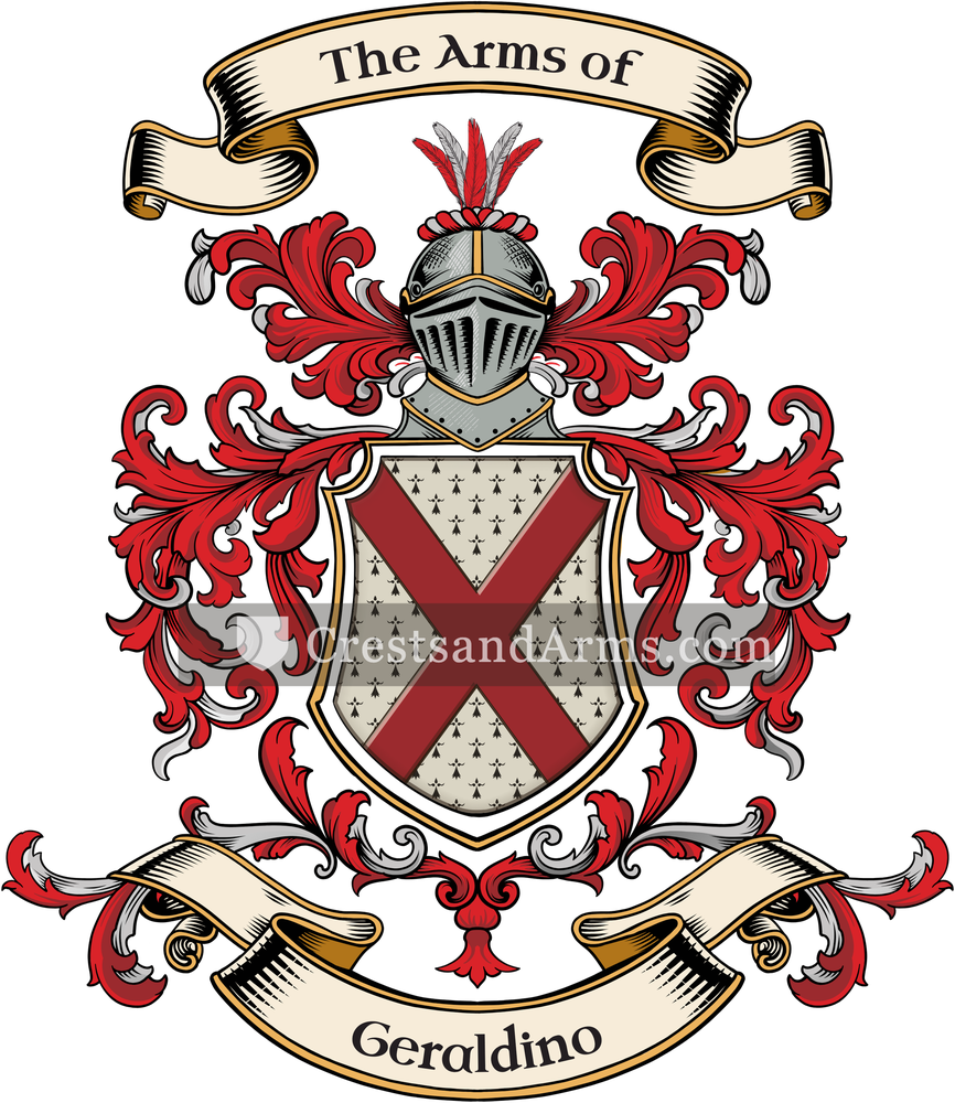 The Geraldino coat of arms, drawn from the recorded blazon