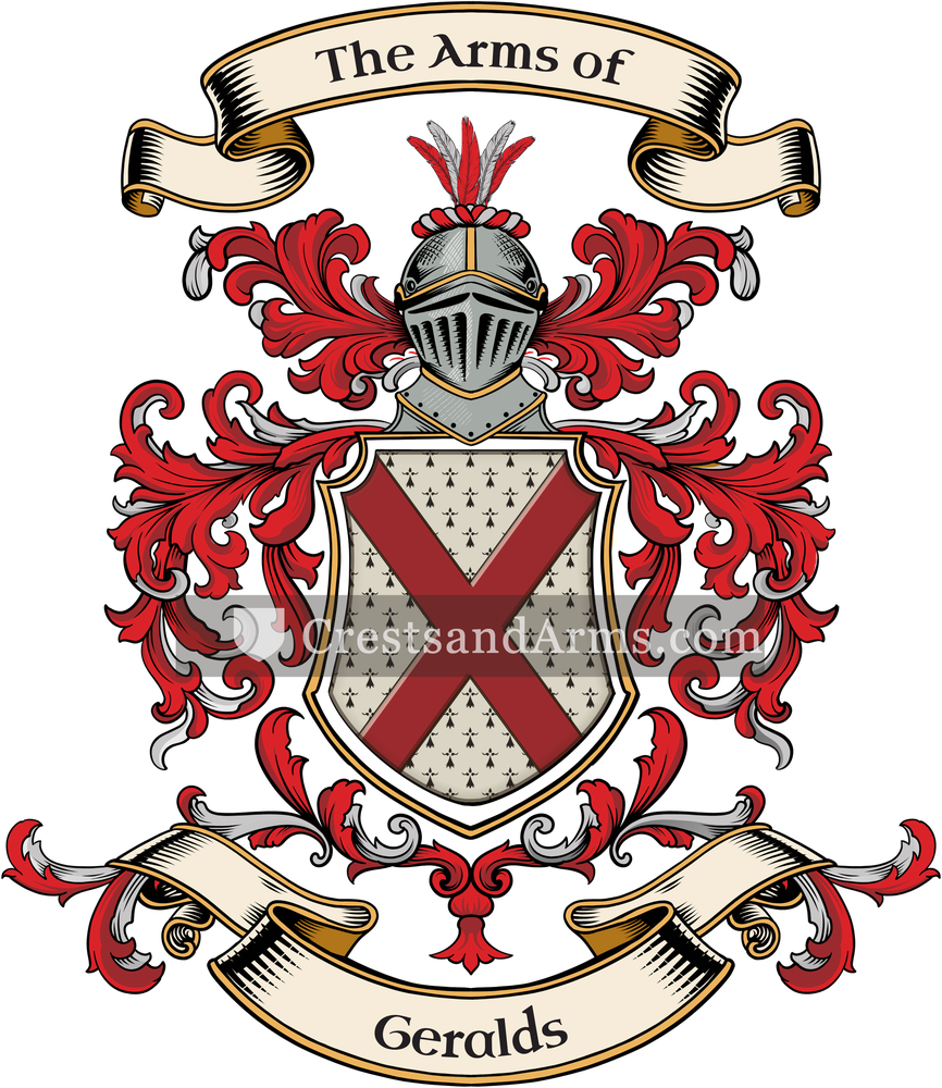 The Geralds coat of arms, drawn from the recorded blazon