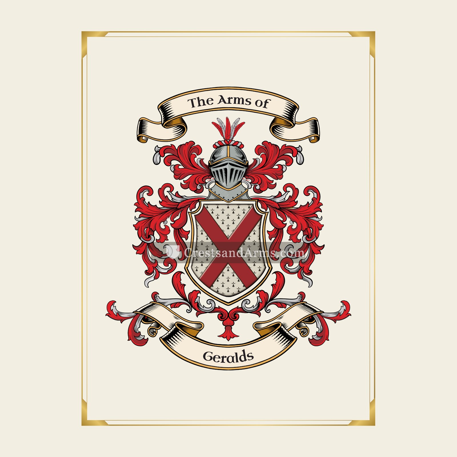With gold border