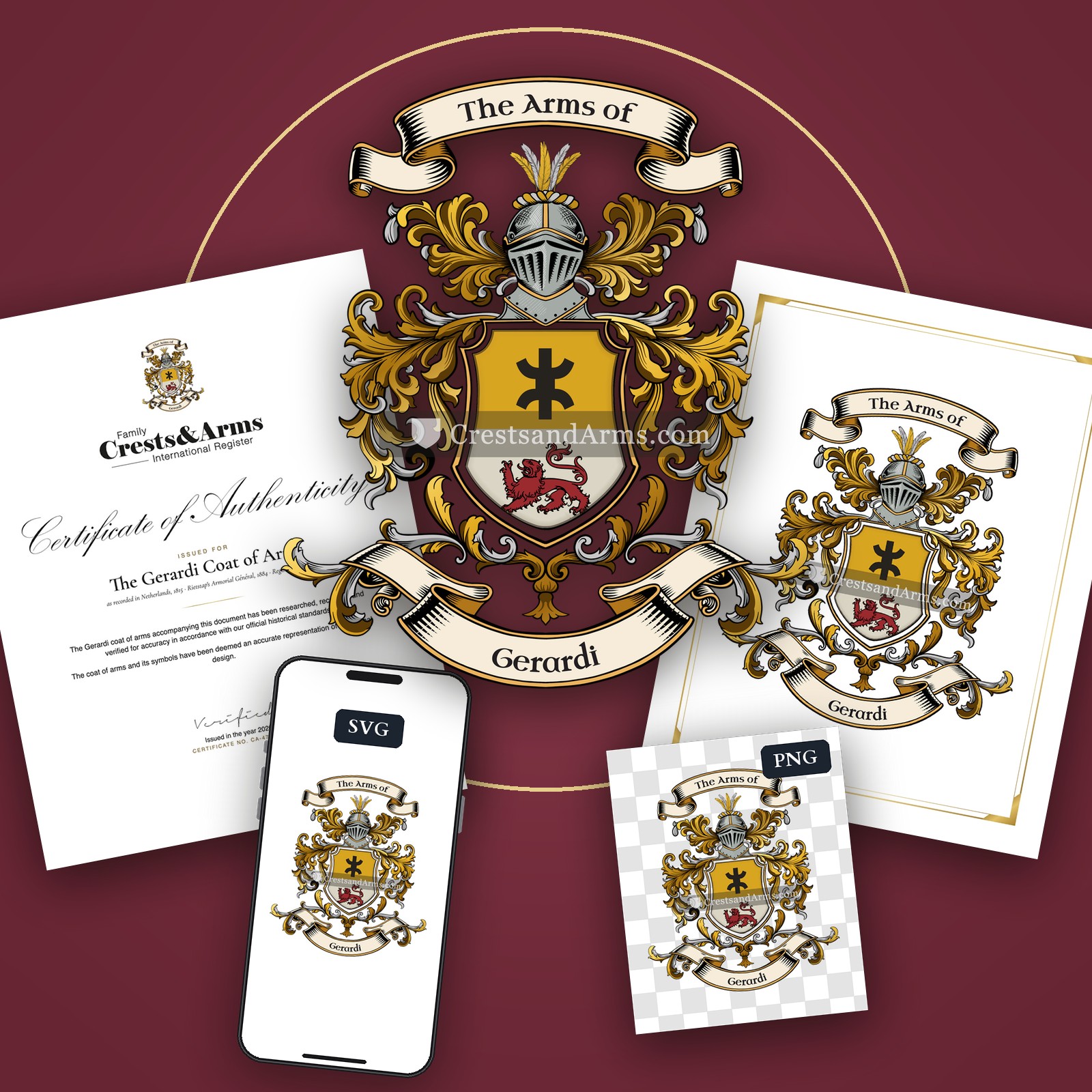 The Gerardi arms on the coat of arms — digital pack