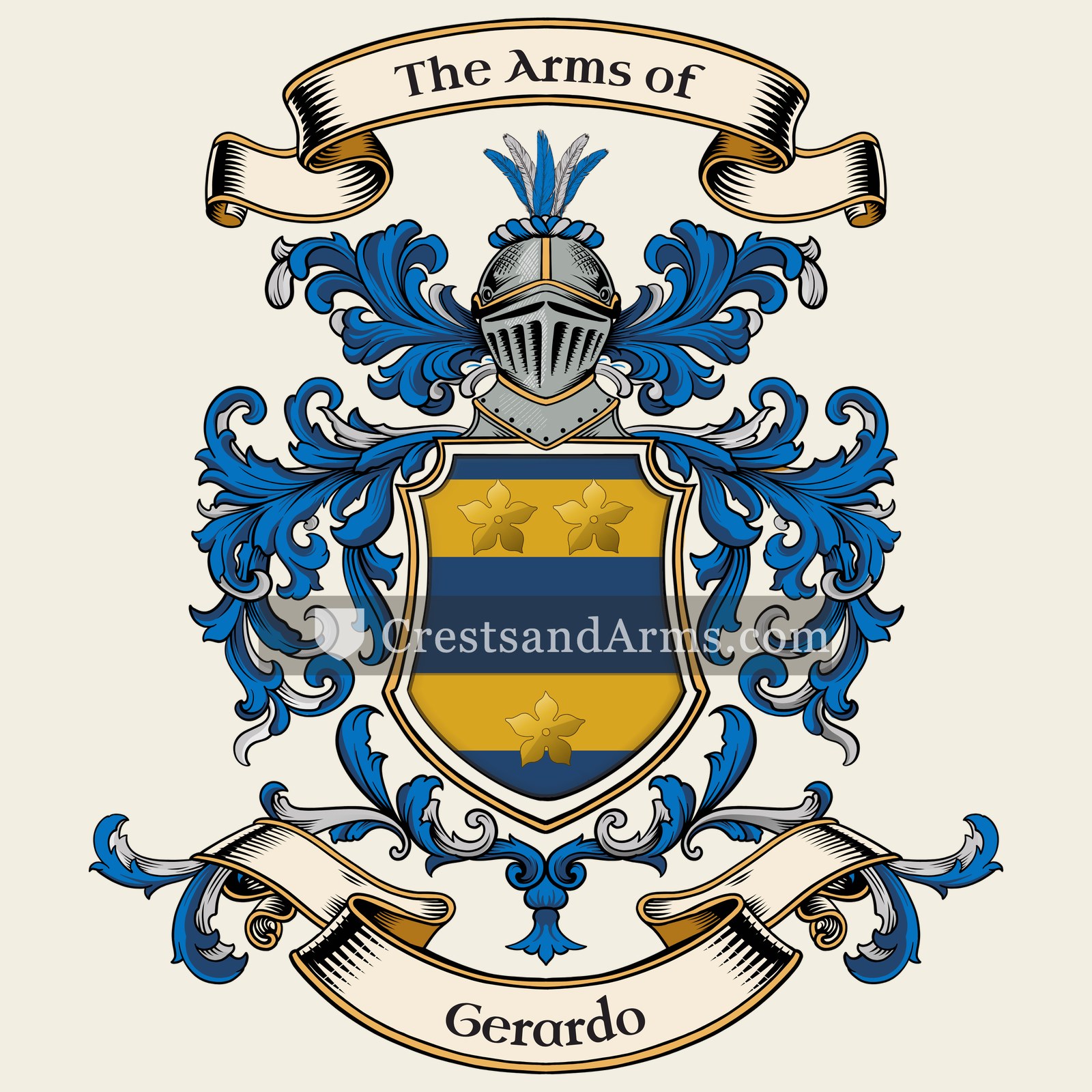 The Gerardo coat of arms, drawn from the recorded blazon