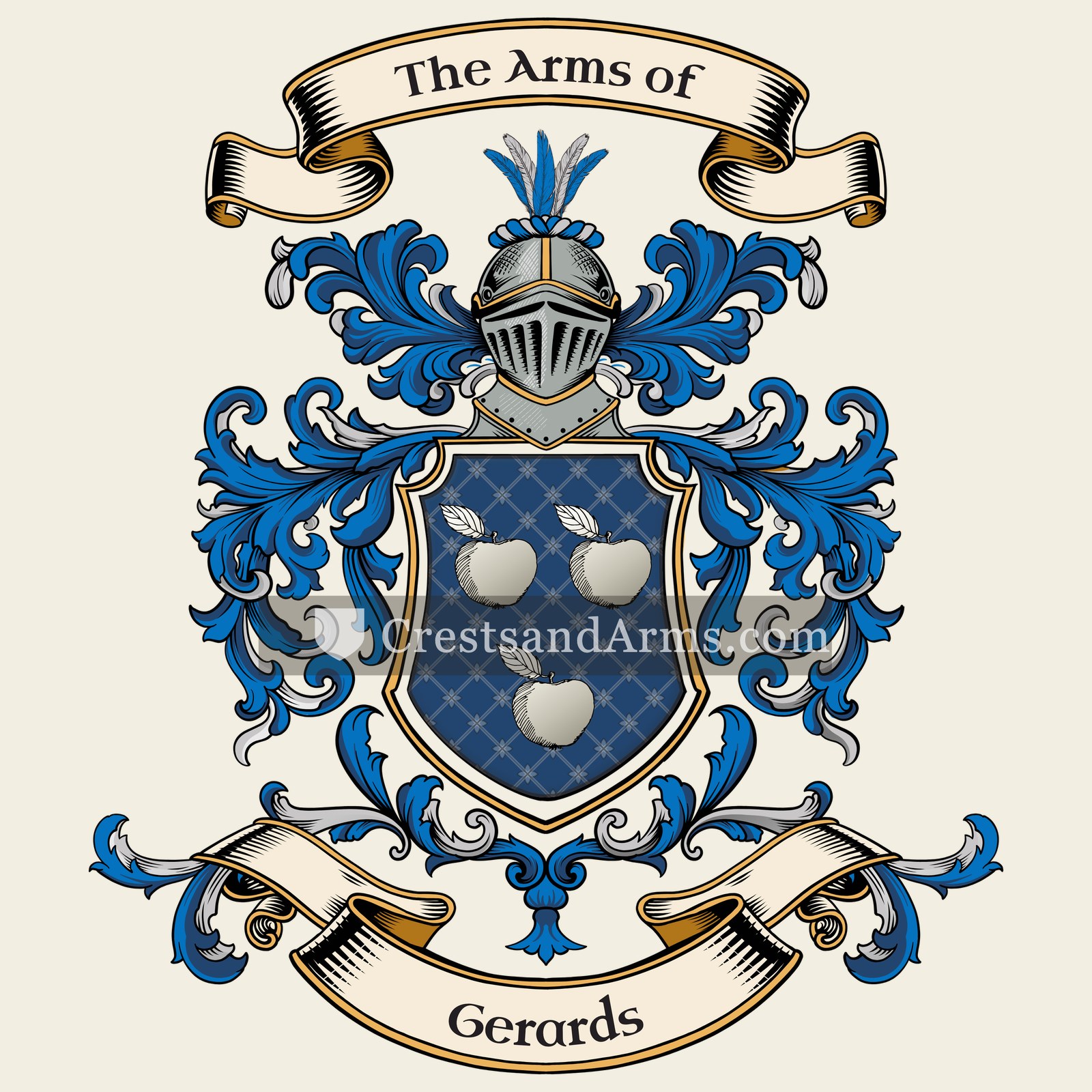 The Gerards coat of arms, drawn from the recorded blazon