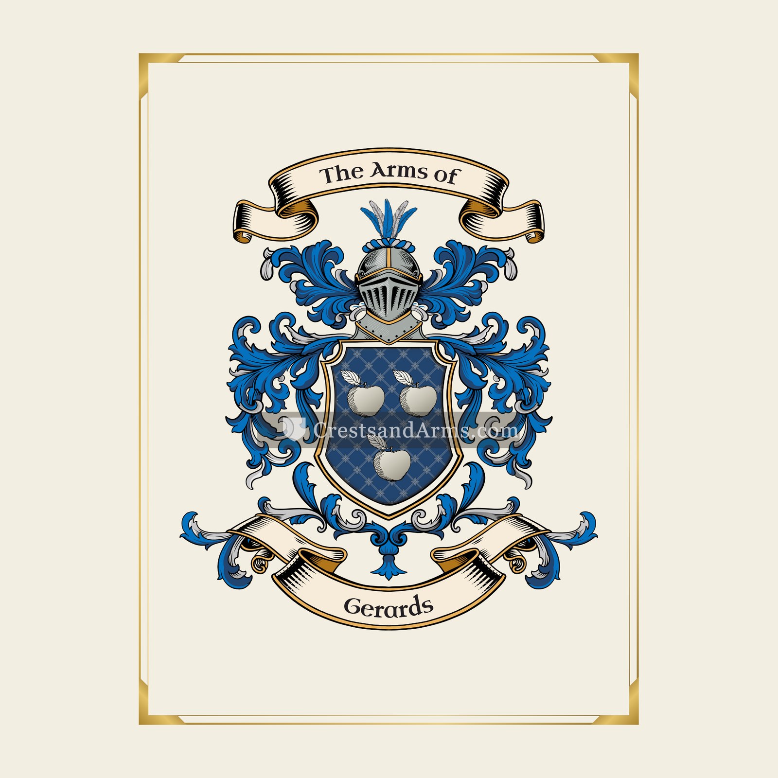 With gold border