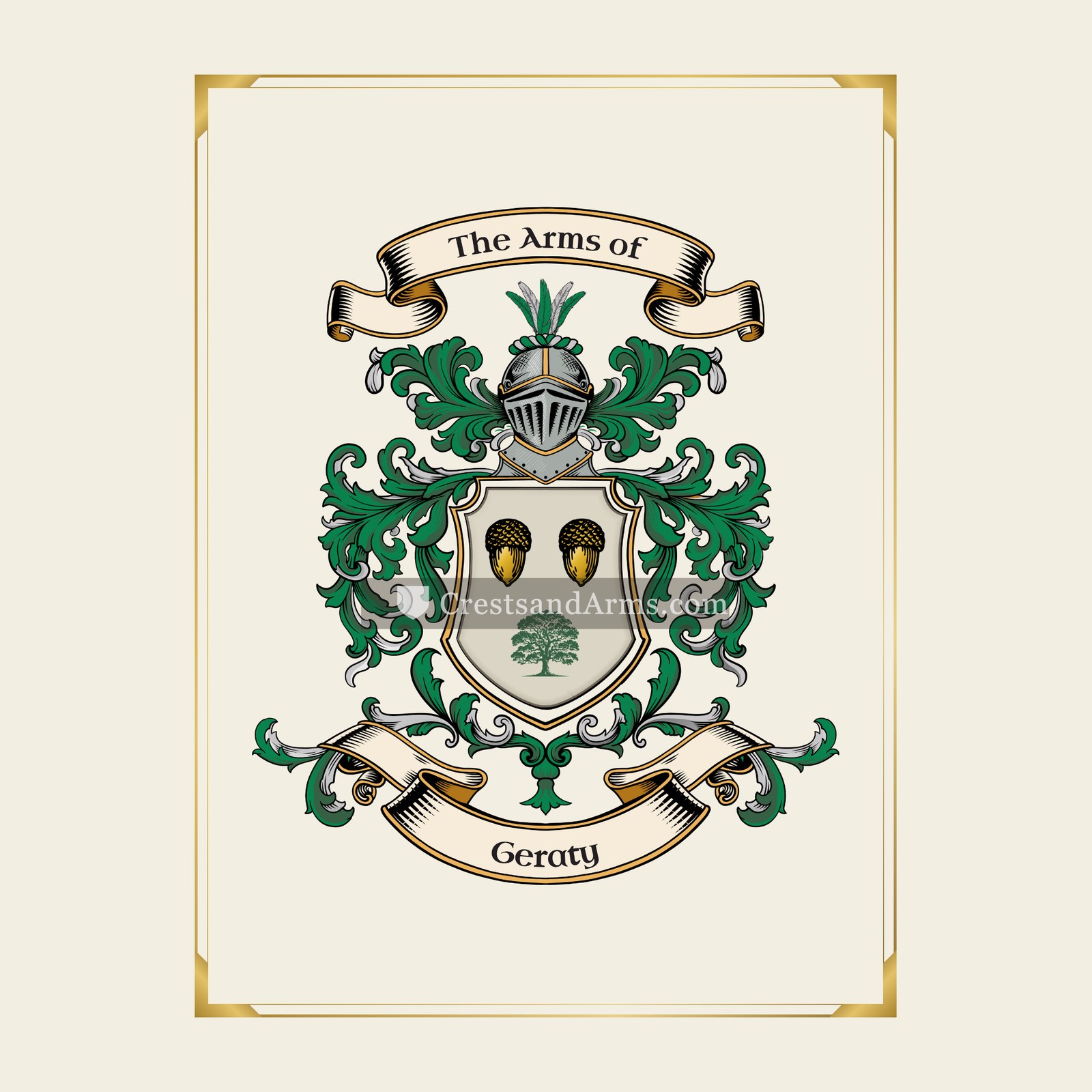 With gold border