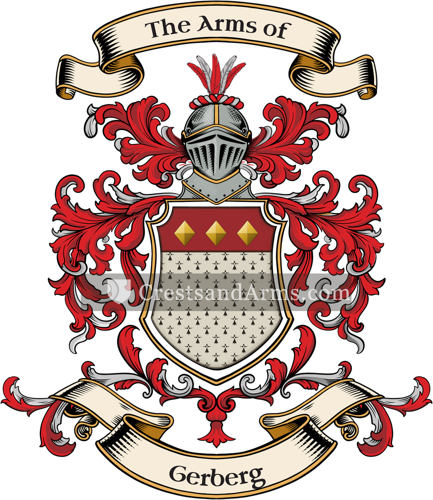 The Gerberg coat of arms, drawn from the recorded blazon