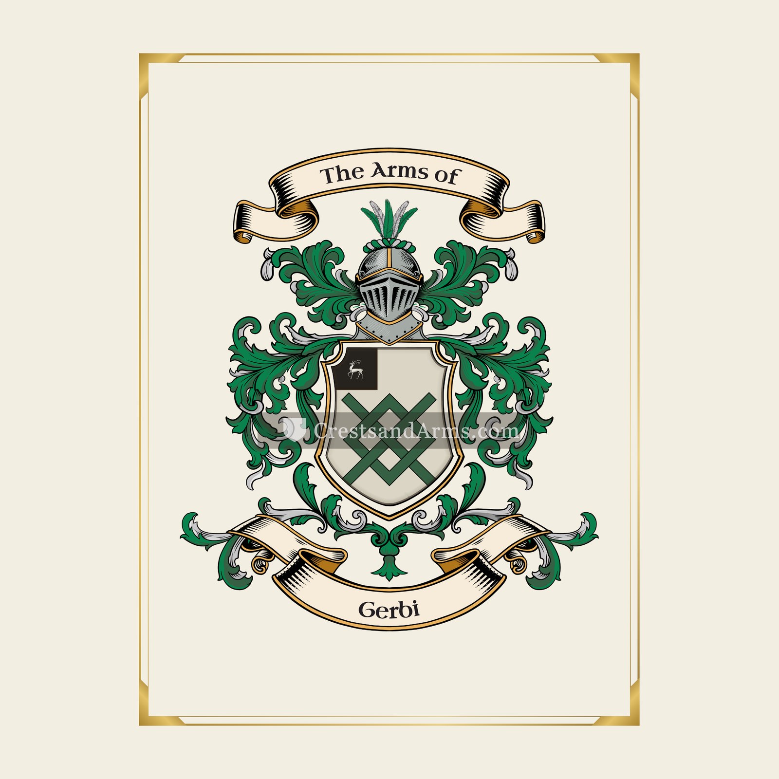 With gold border