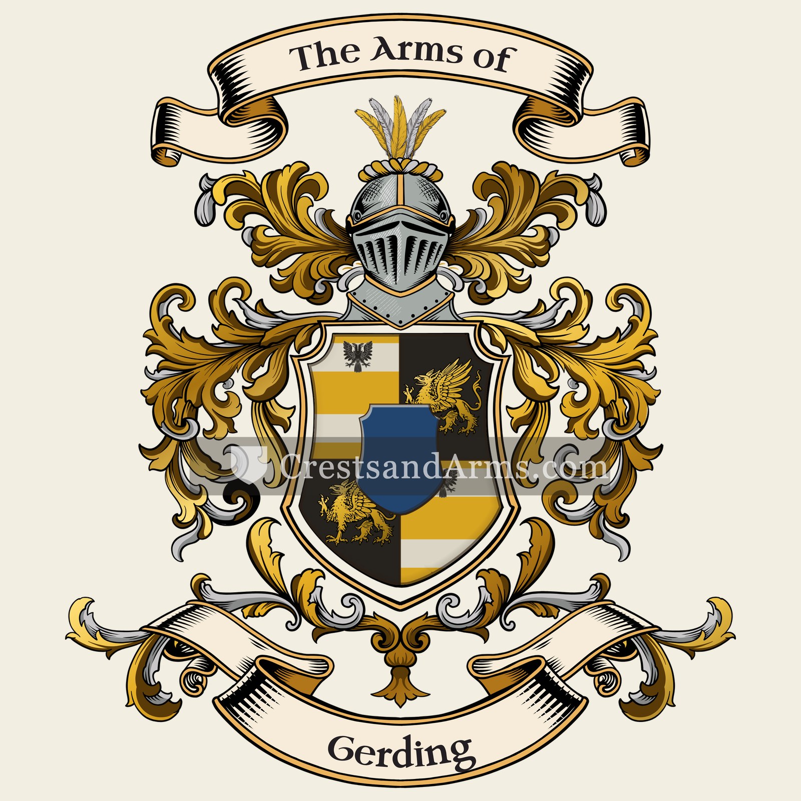 The Gerding coat of arms, drawn from the recorded blazon