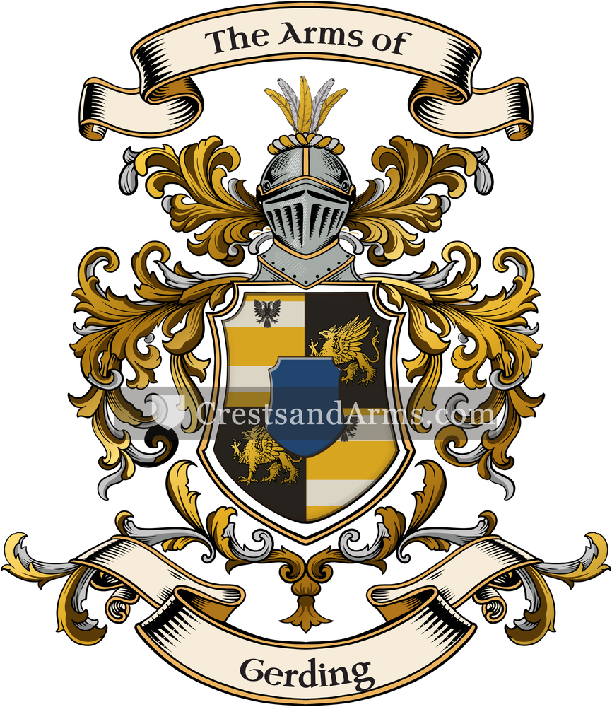 The Gerding coat of arms, drawn from the recorded blazon
