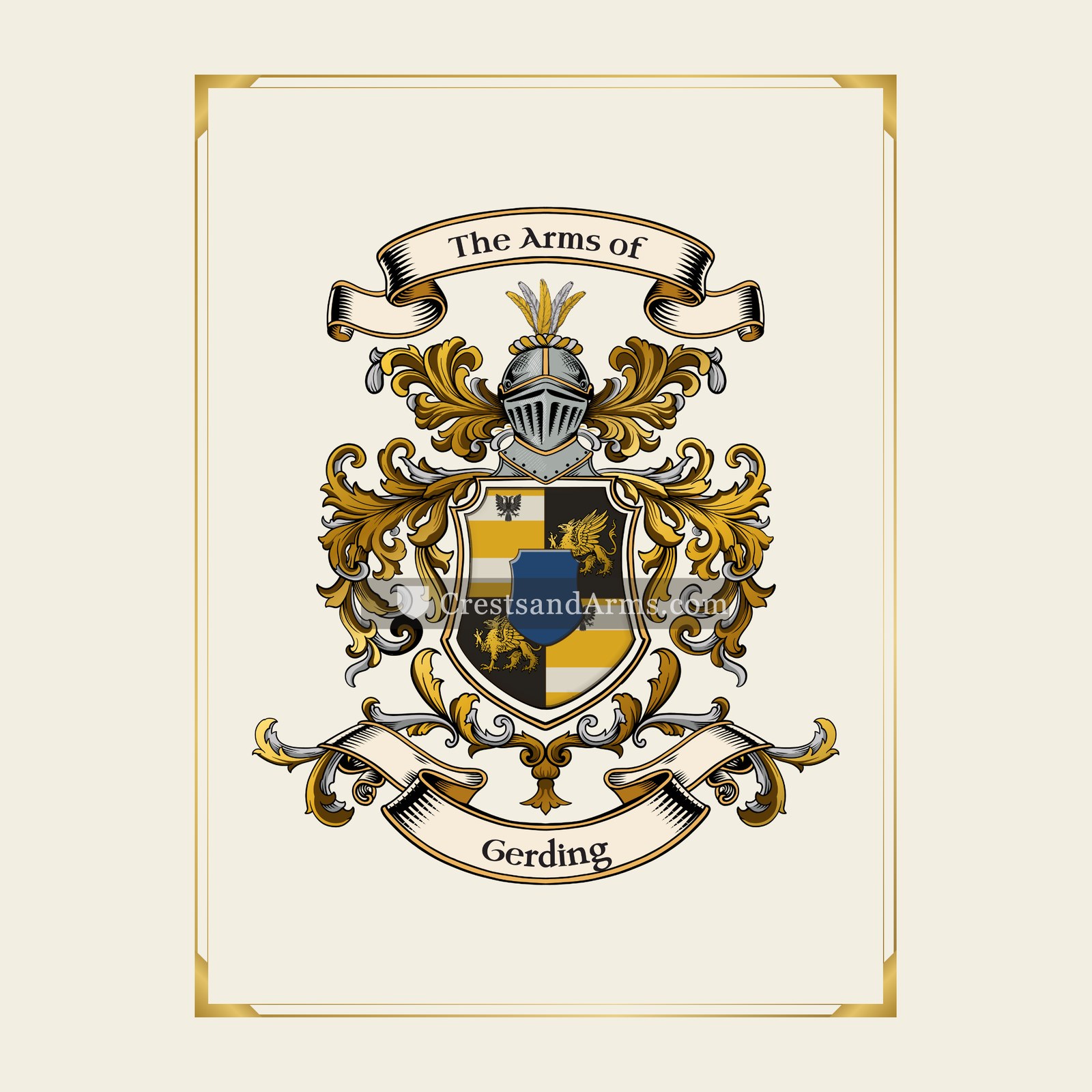 With gold border