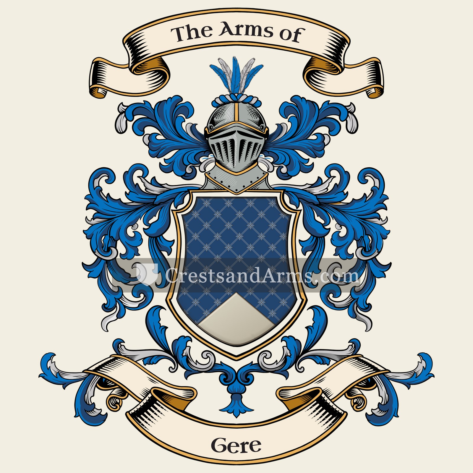 The Gere coat of arms, drawn from the recorded blazon