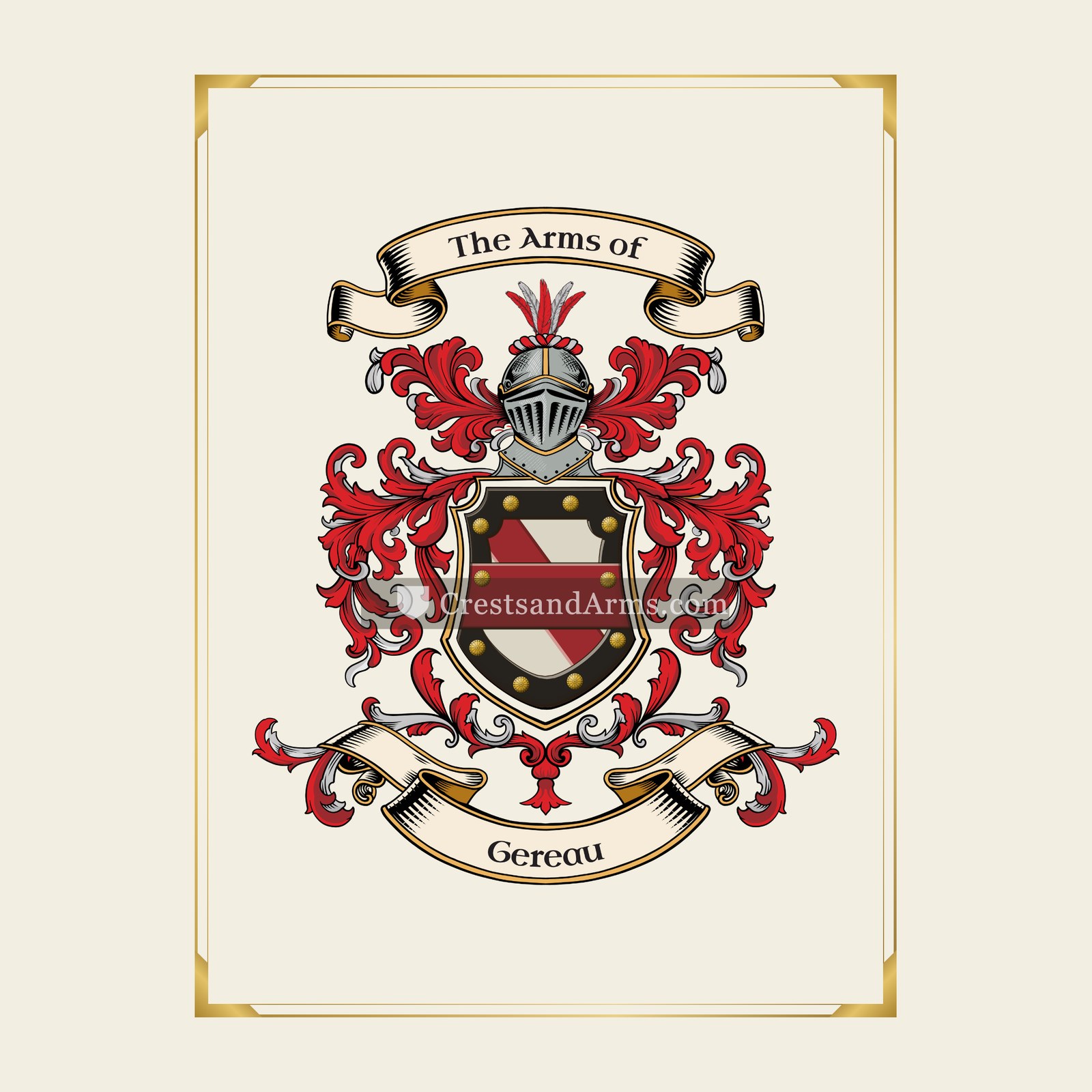 With gold border