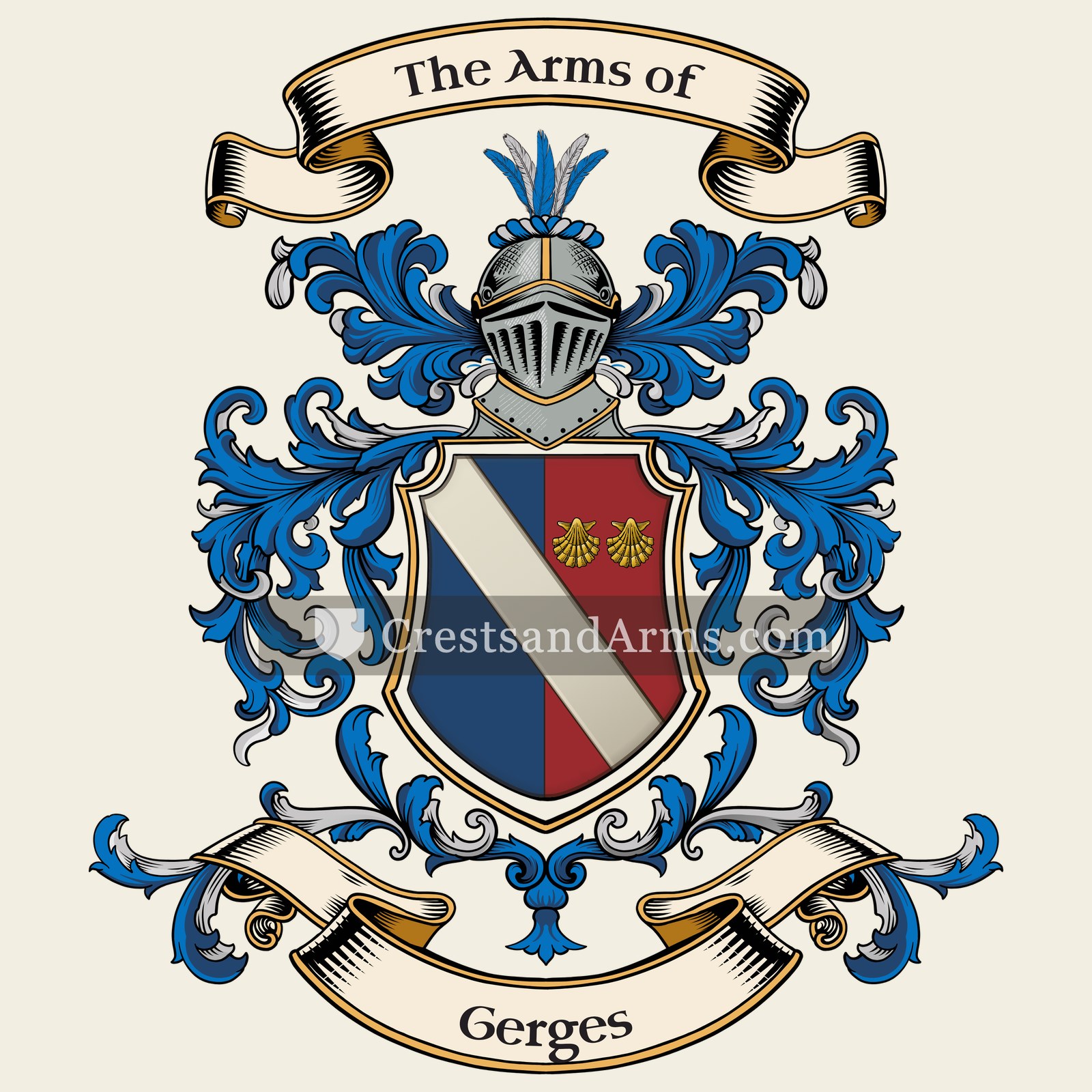 The Gerges coat of arms, drawn from the recorded blazon