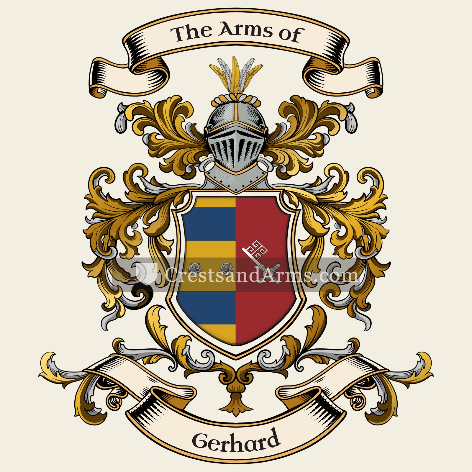 The Gerhard coat of arms, drawn from the recorded blazon