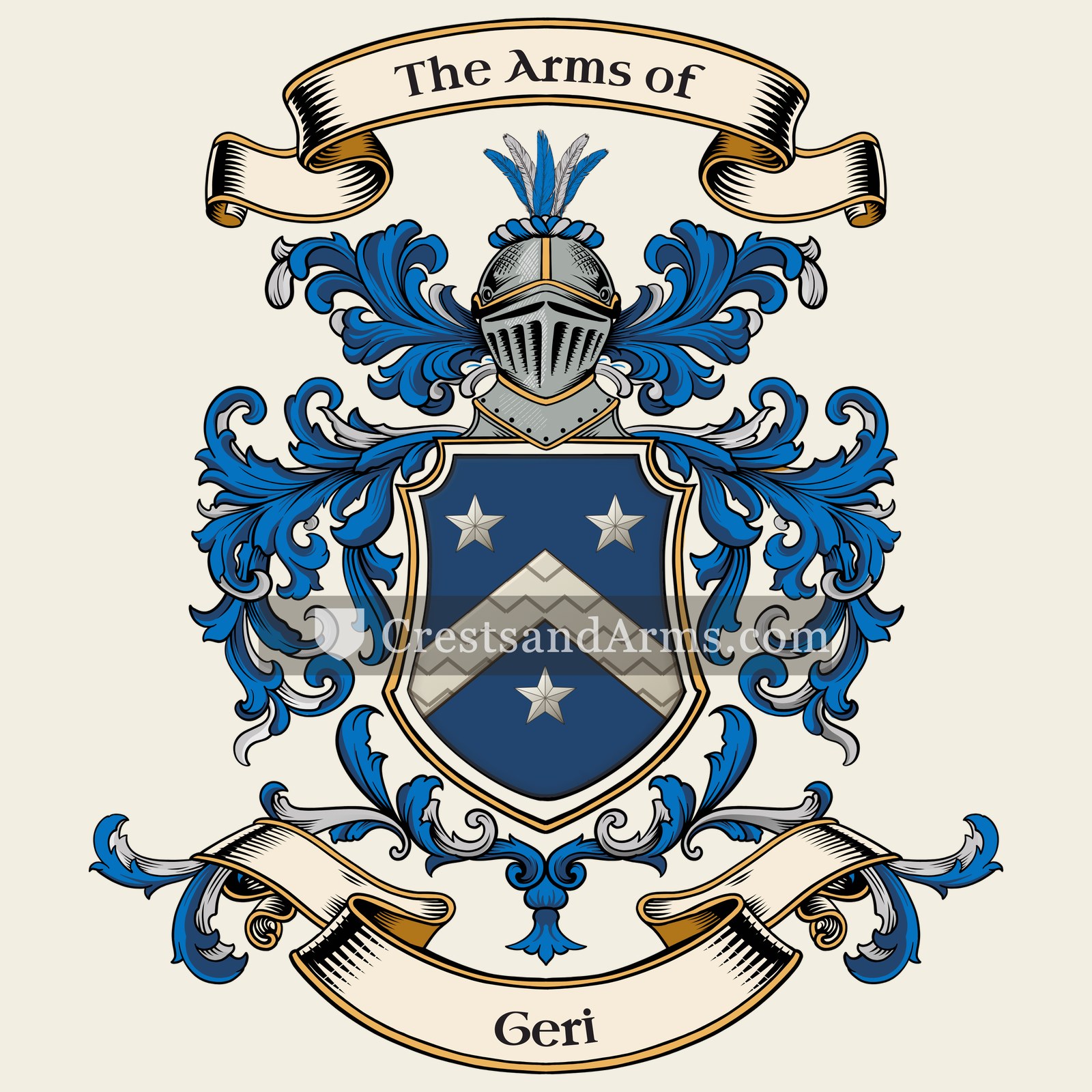 The Geri coat of arms, drawn from the recorded blazon