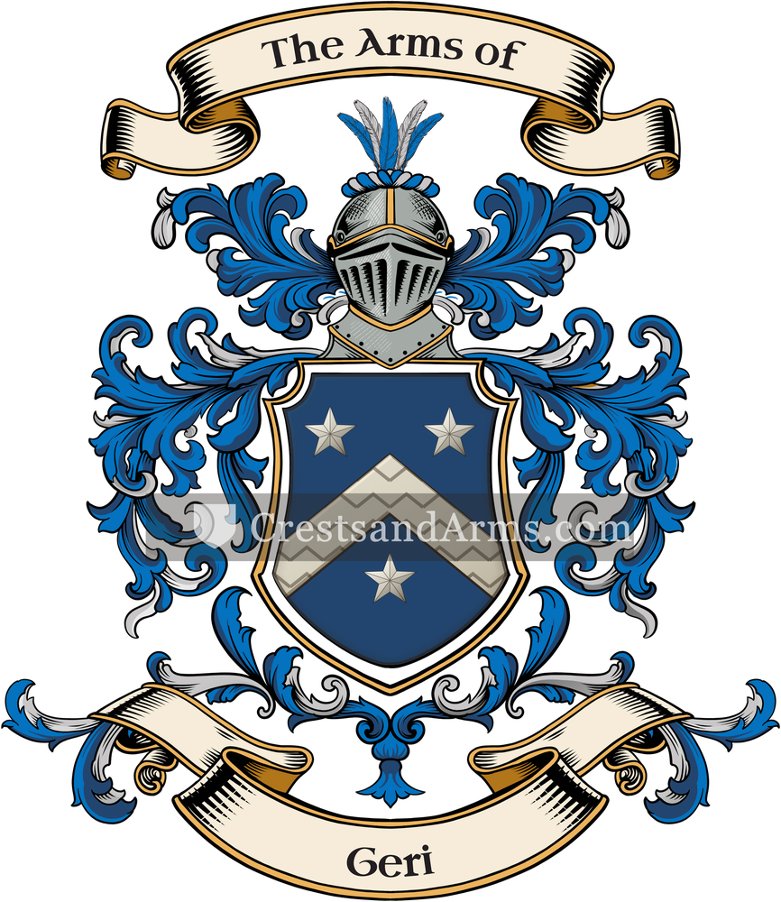 The Geri coat of arms, drawn from the recorded blazon