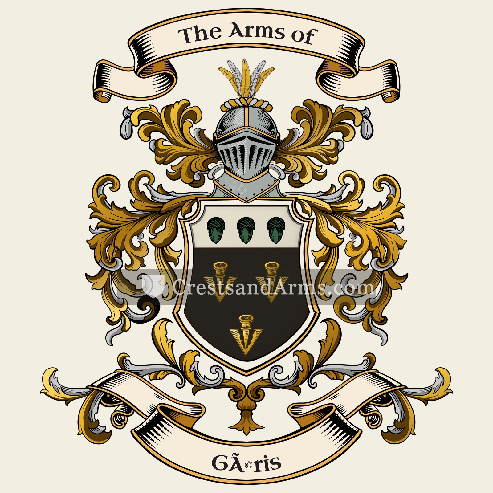 The Géris coat of arms, drawn from the recorded blazon