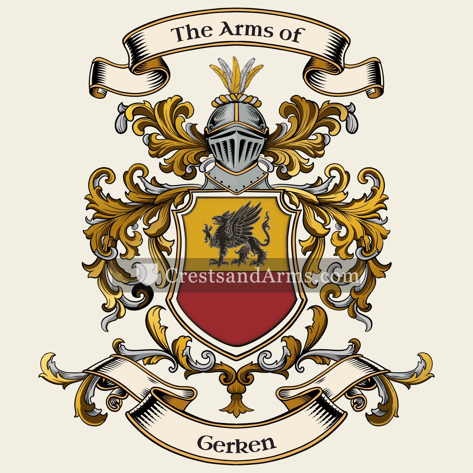 The Gerken coat of arms, drawn from the recorded blazon