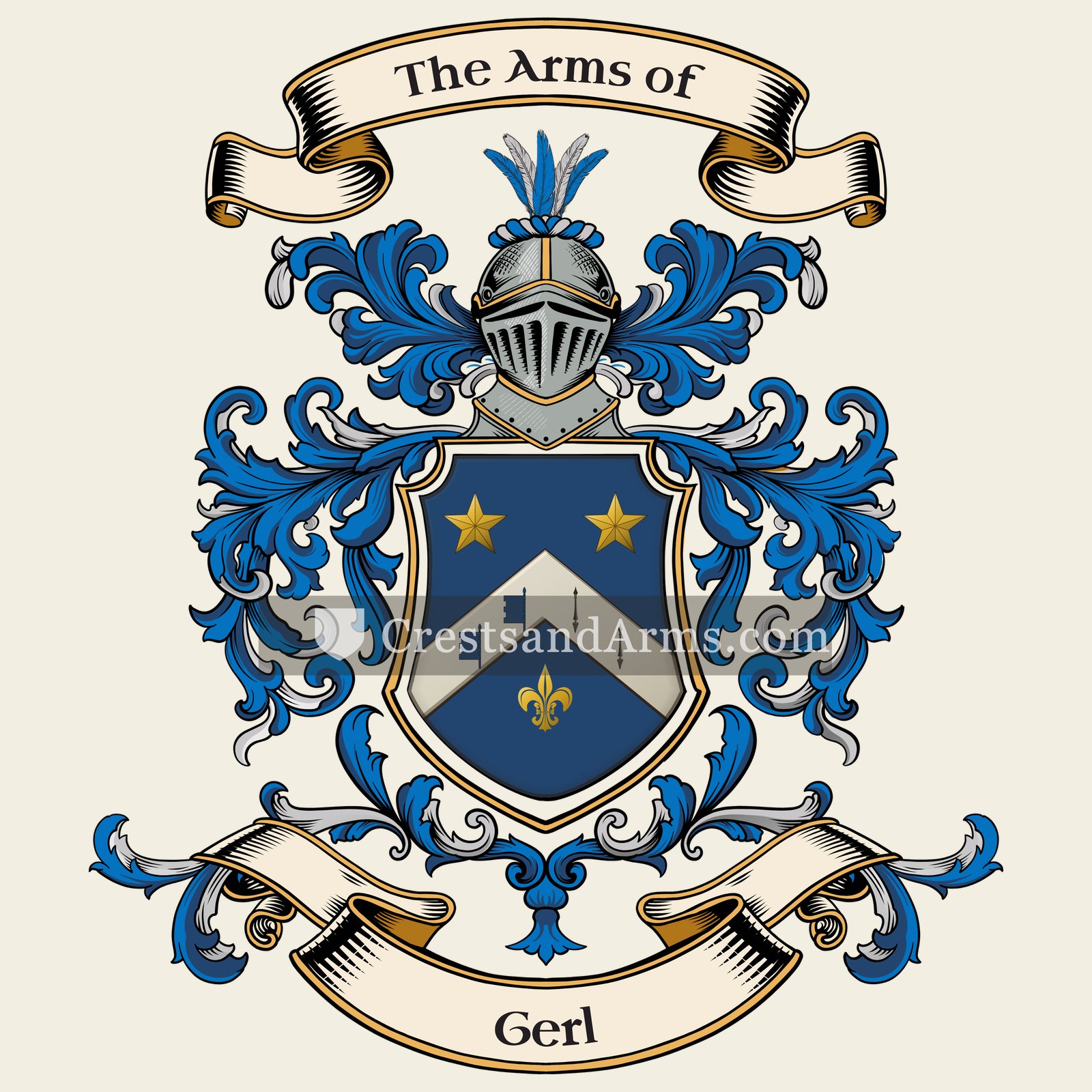 The Gerl coat of arms, drawn from the recorded blazon