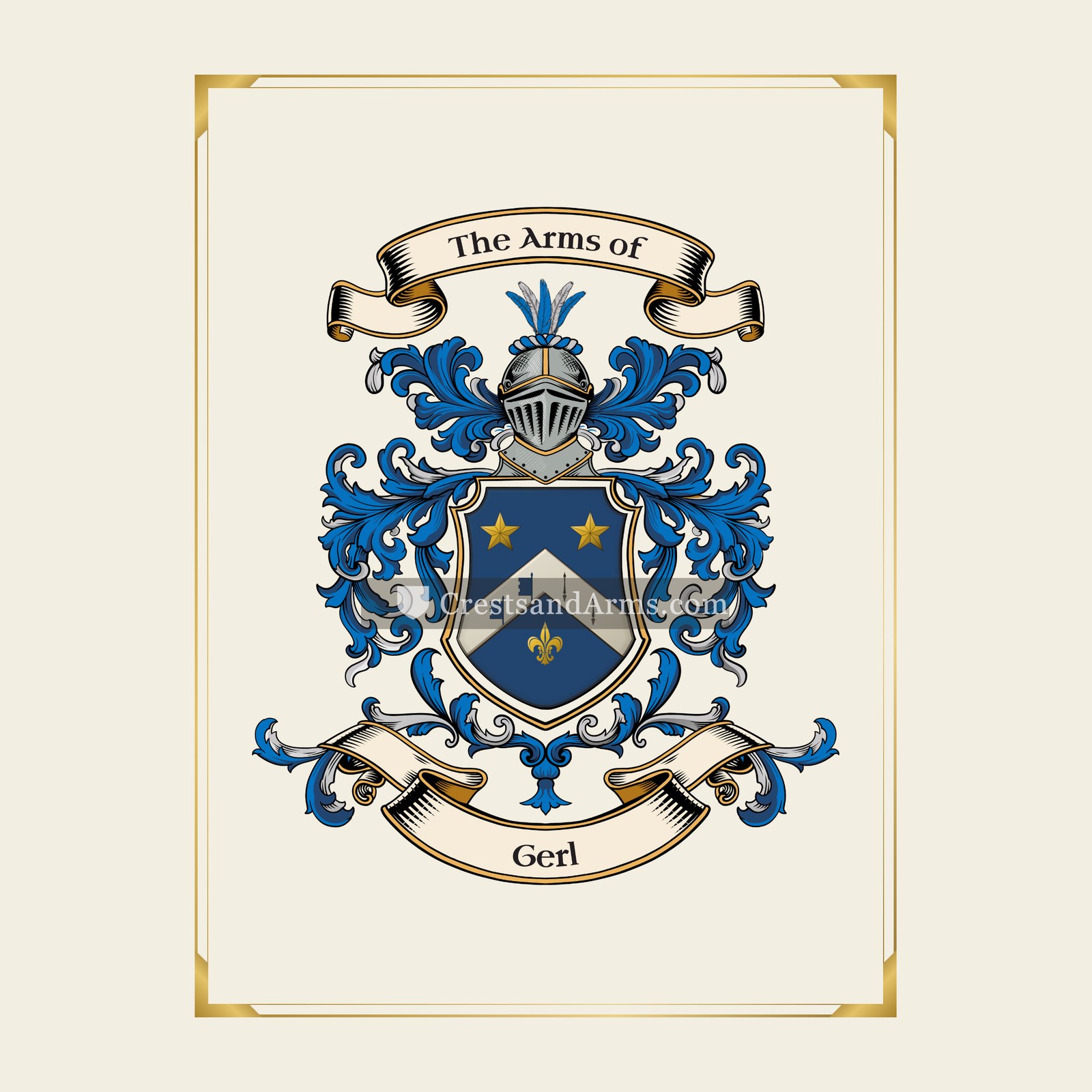 With gold border