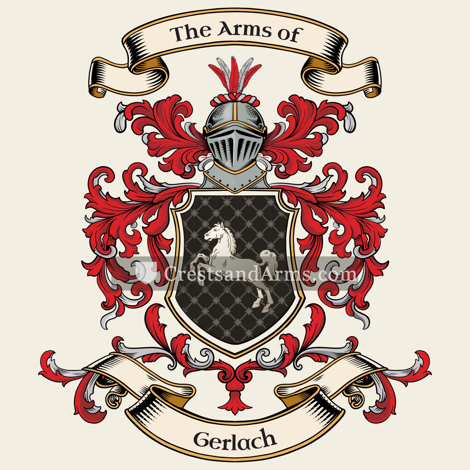 The Gerlach coat of arms, drawn from the recorded blazon