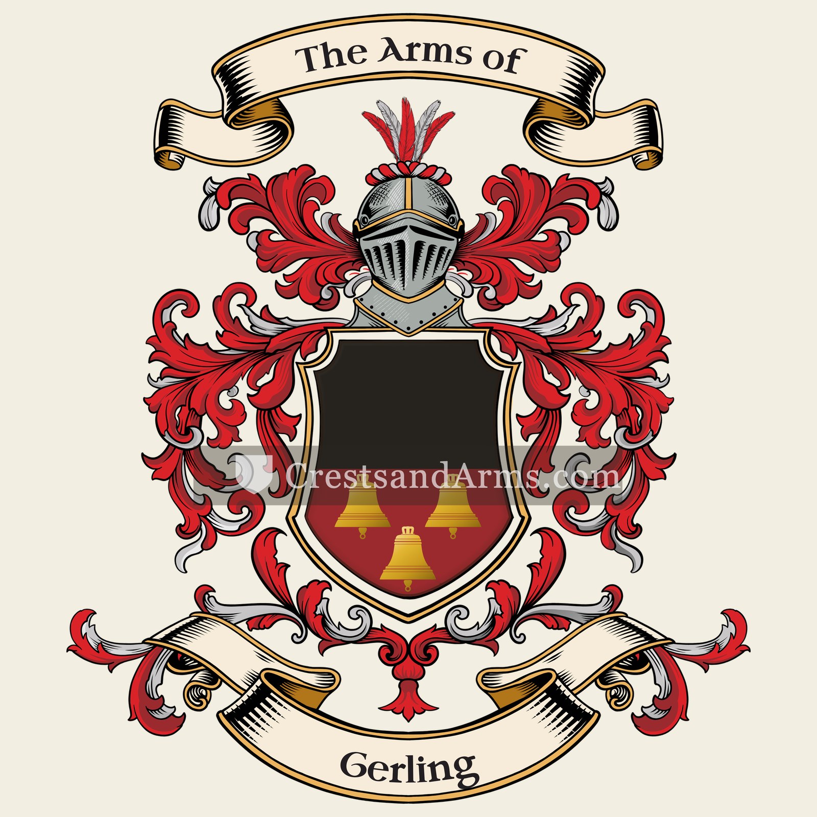 The Gerling coat of arms, drawn from the recorded blazon