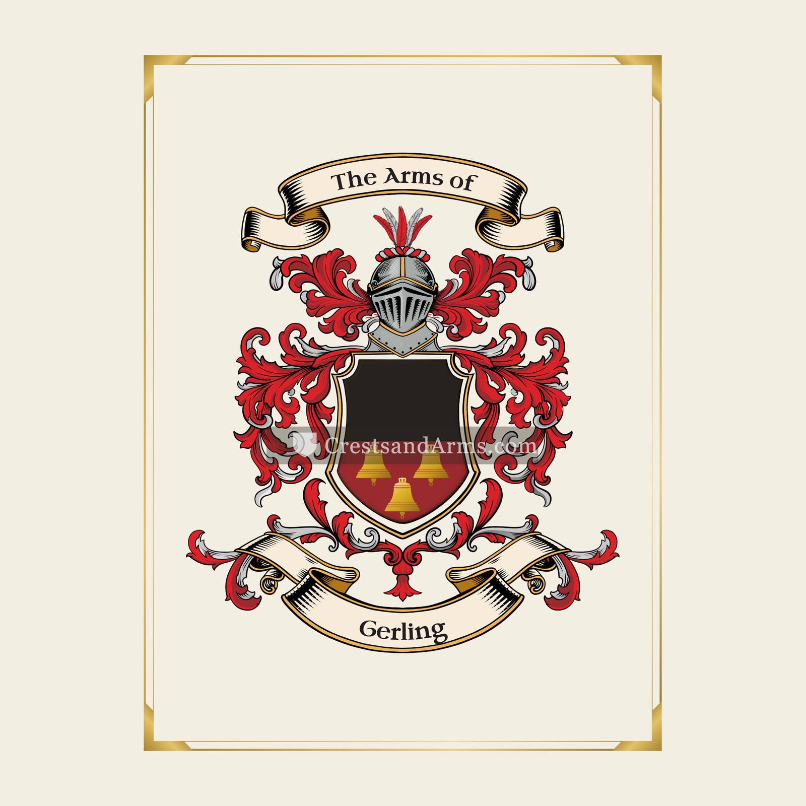 With gold border