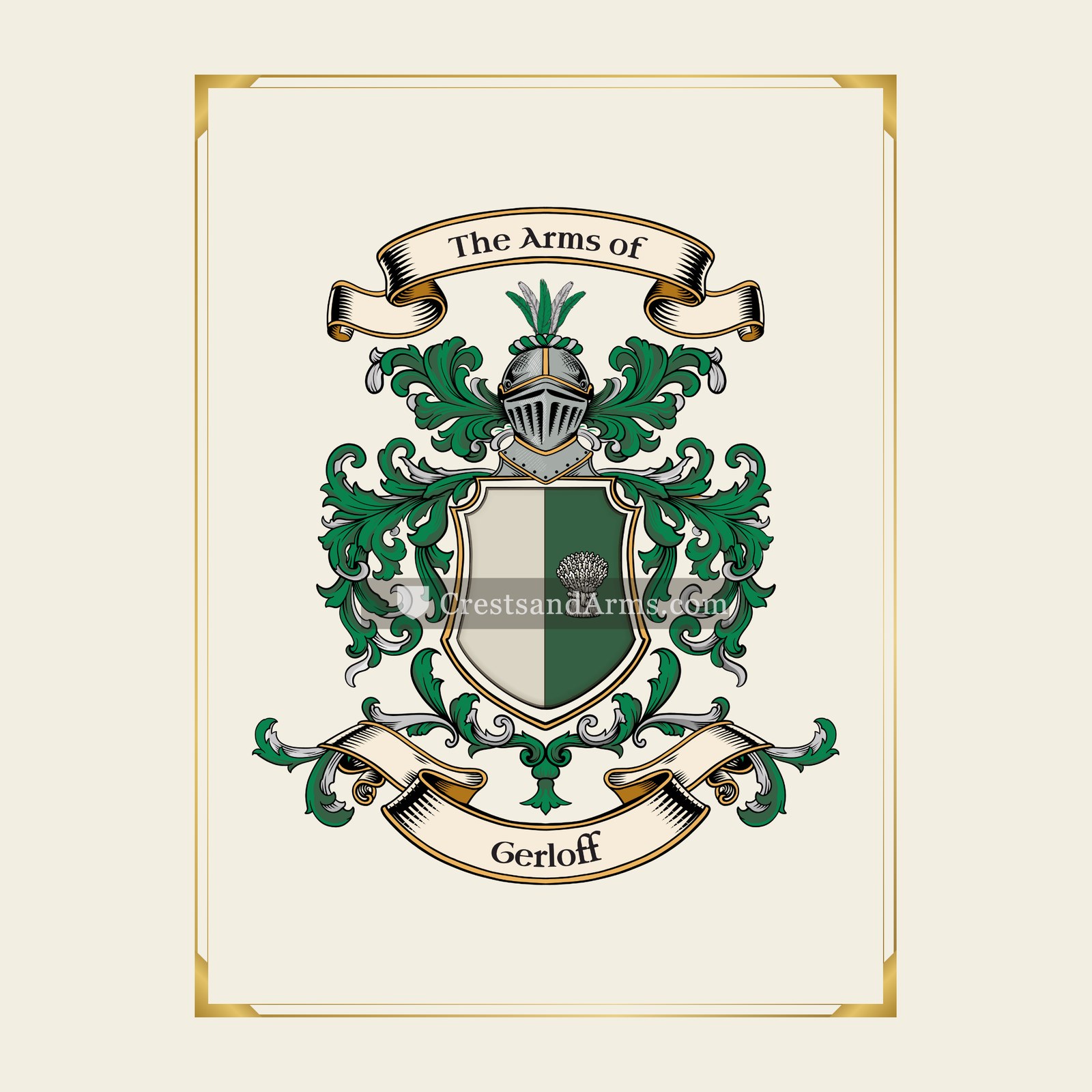 With gold border