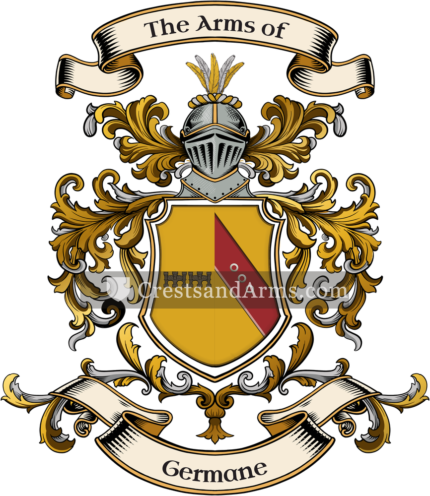 The Germane coat of arms, drawn from the recorded blazon