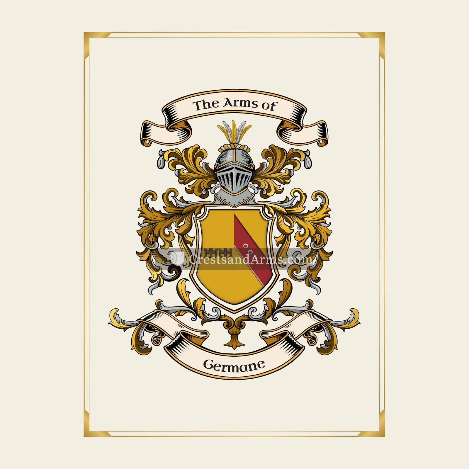With gold border