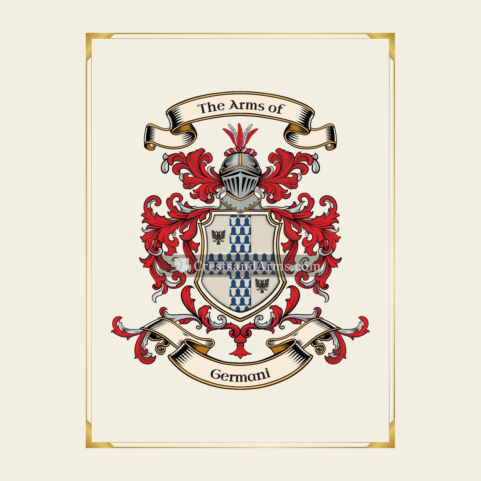 With gold border