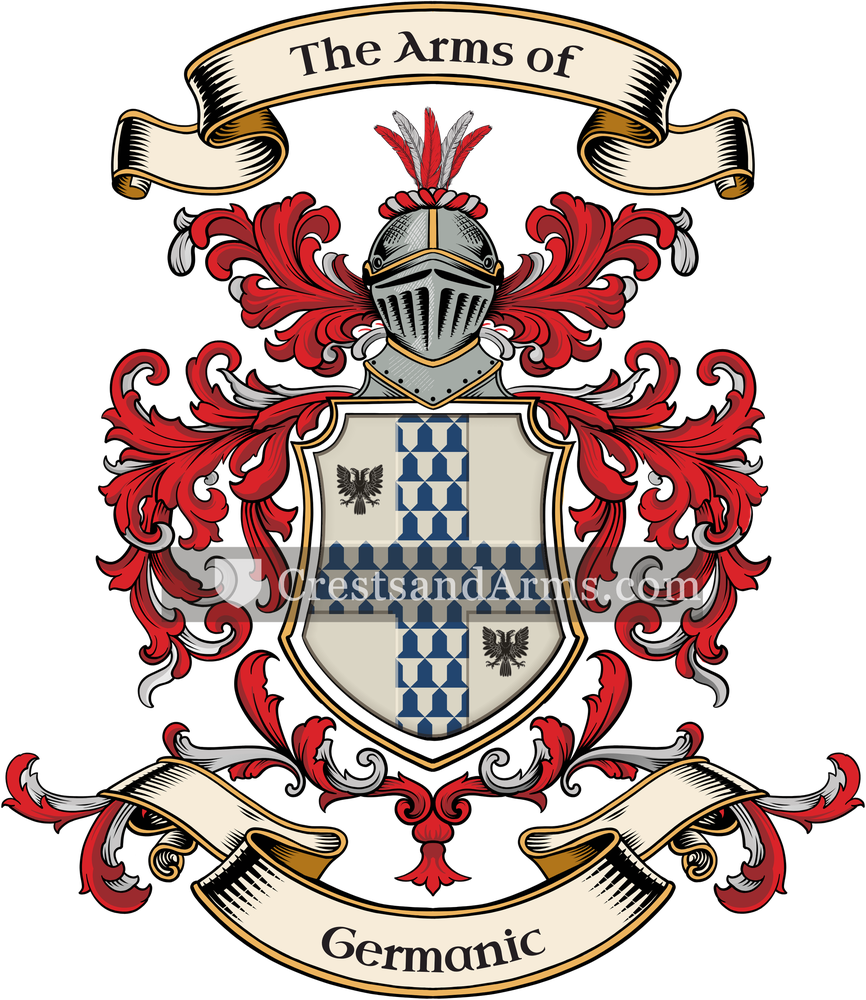 The Germanic coat of arms, drawn from the recorded blazon