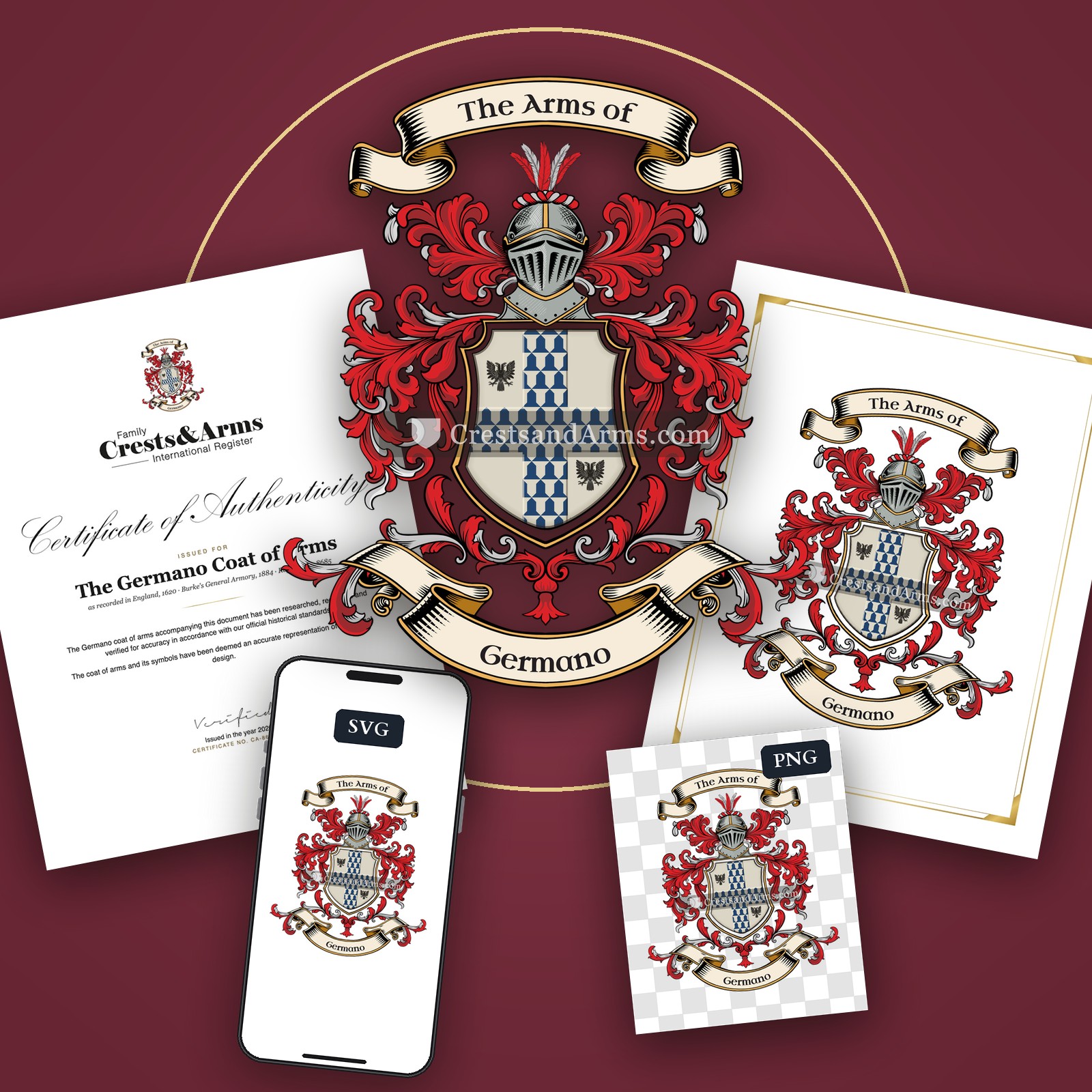 The Germano arms on the coat of arms — digital pack