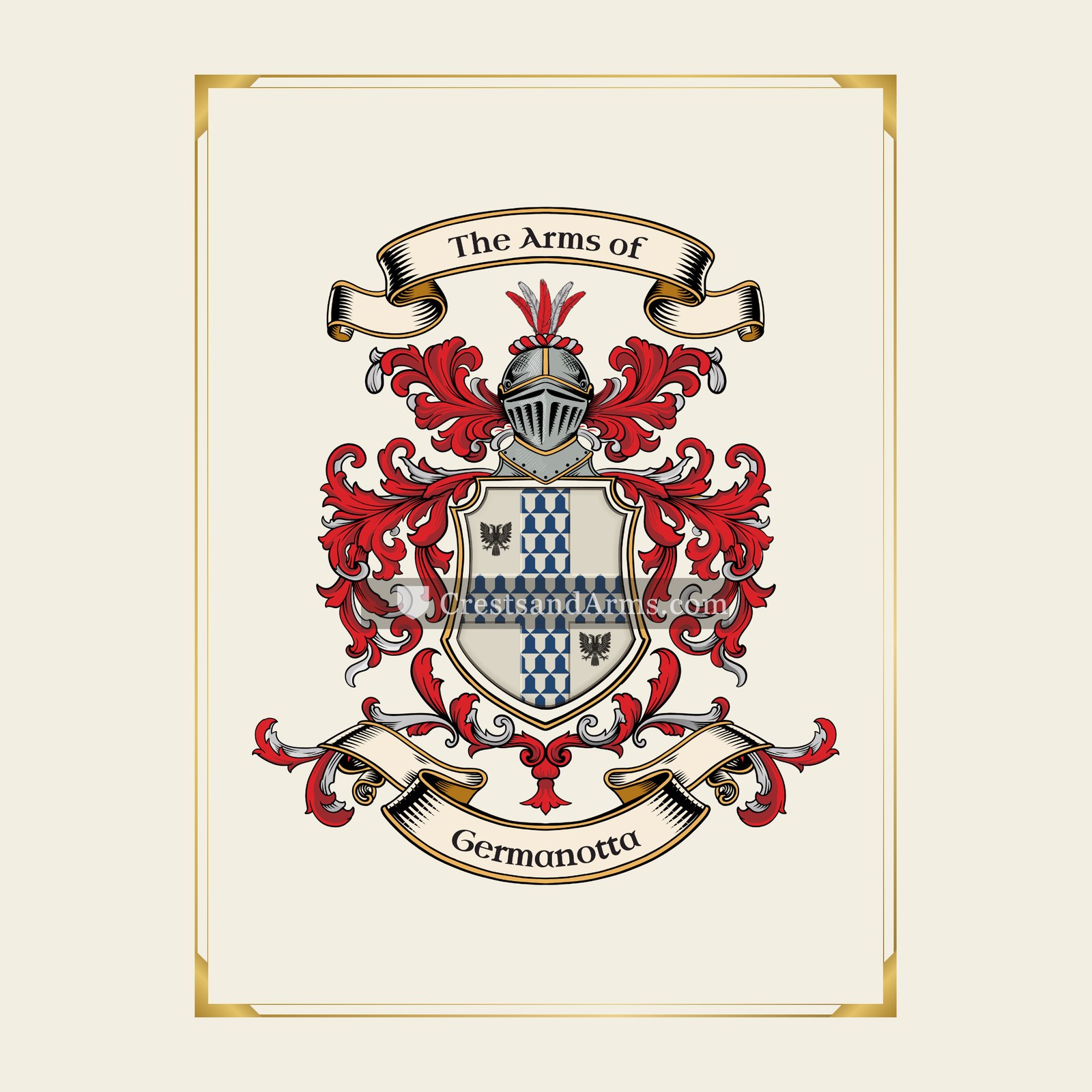 With gold border
