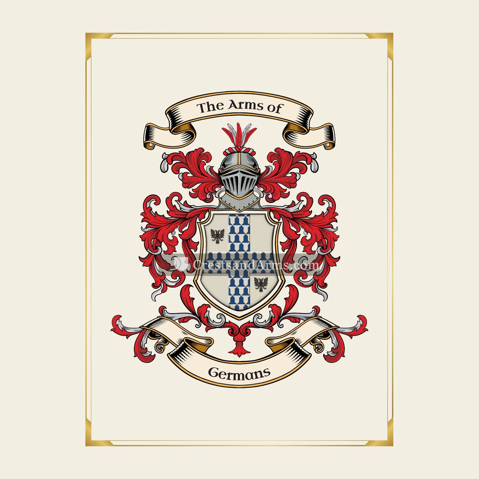 With gold border
