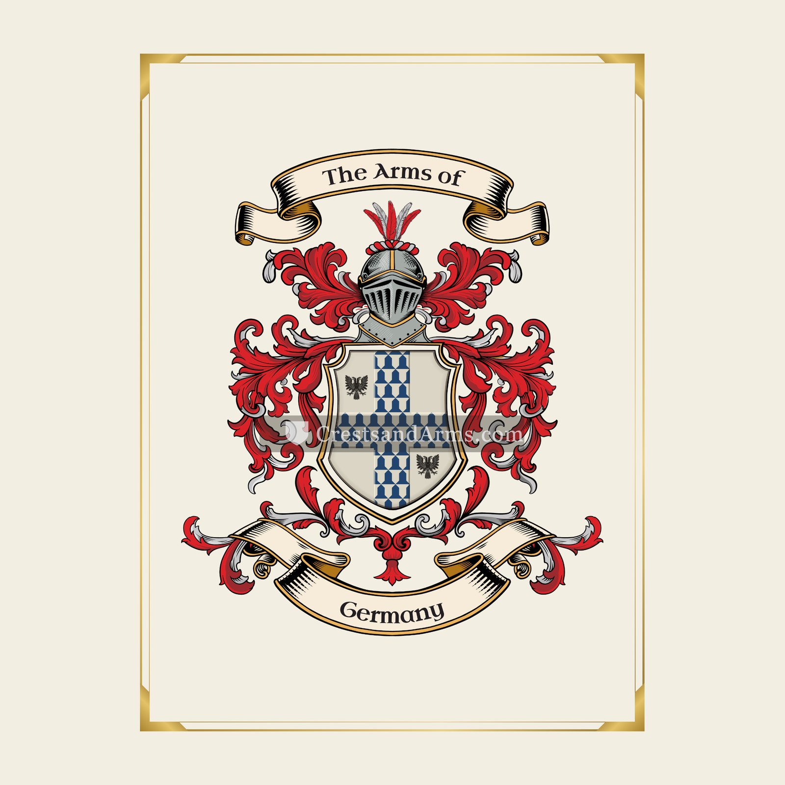 With gold border
