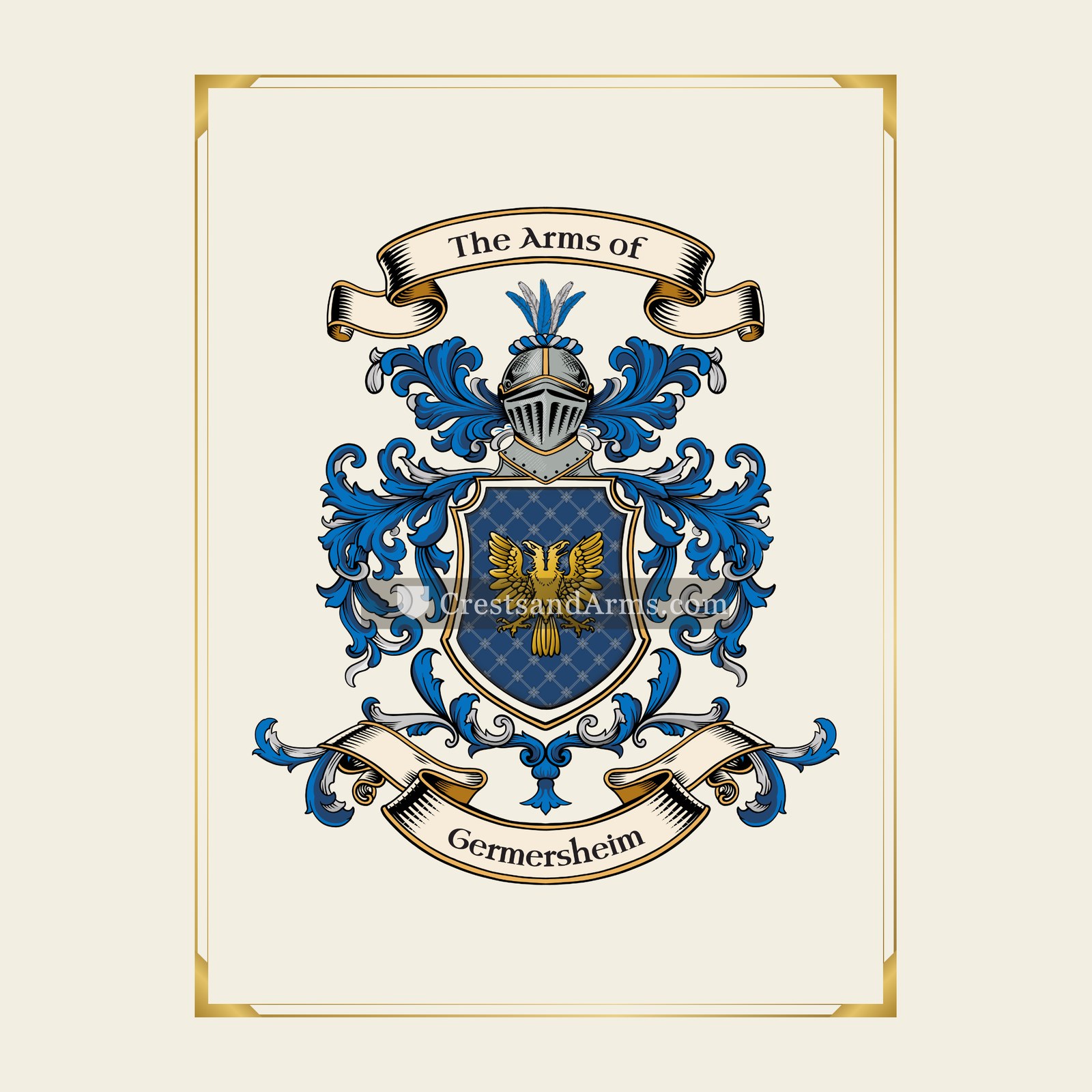 With gold border