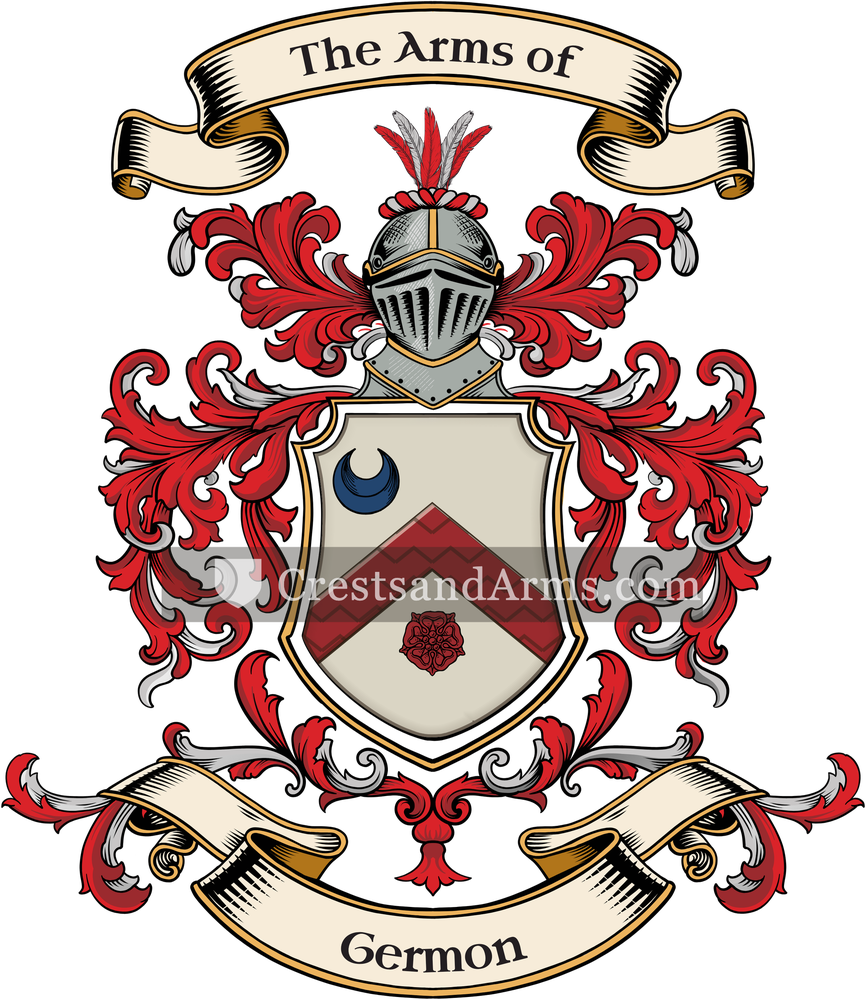 The Germon coat of arms, drawn from the recorded blazon
