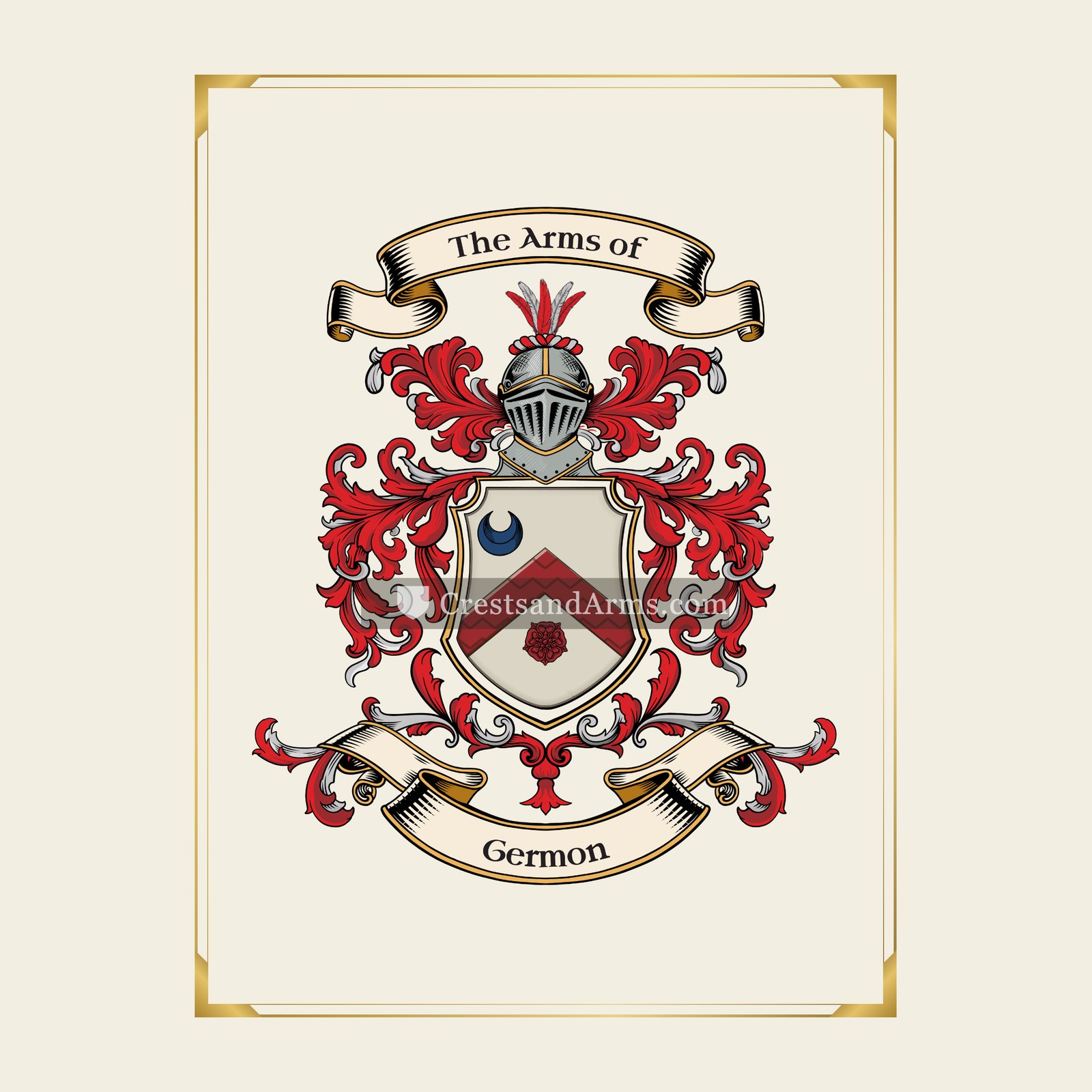 With gold border