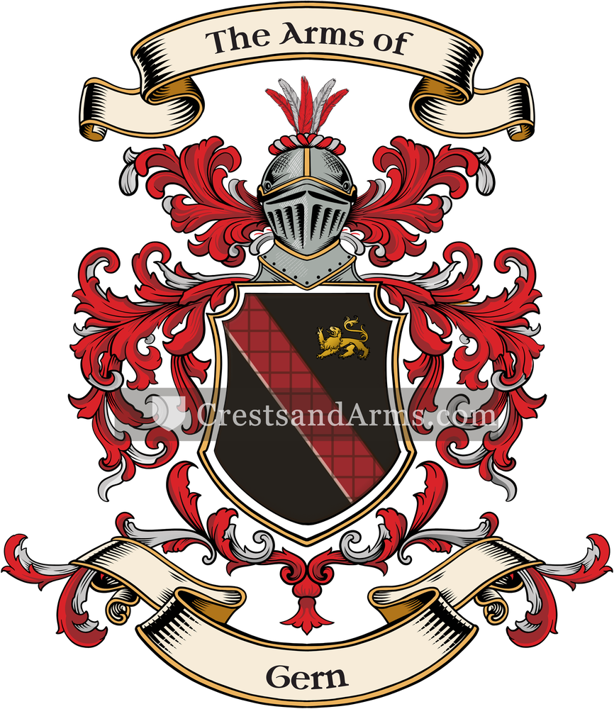 The Gern coat of arms, drawn from the recorded blazon