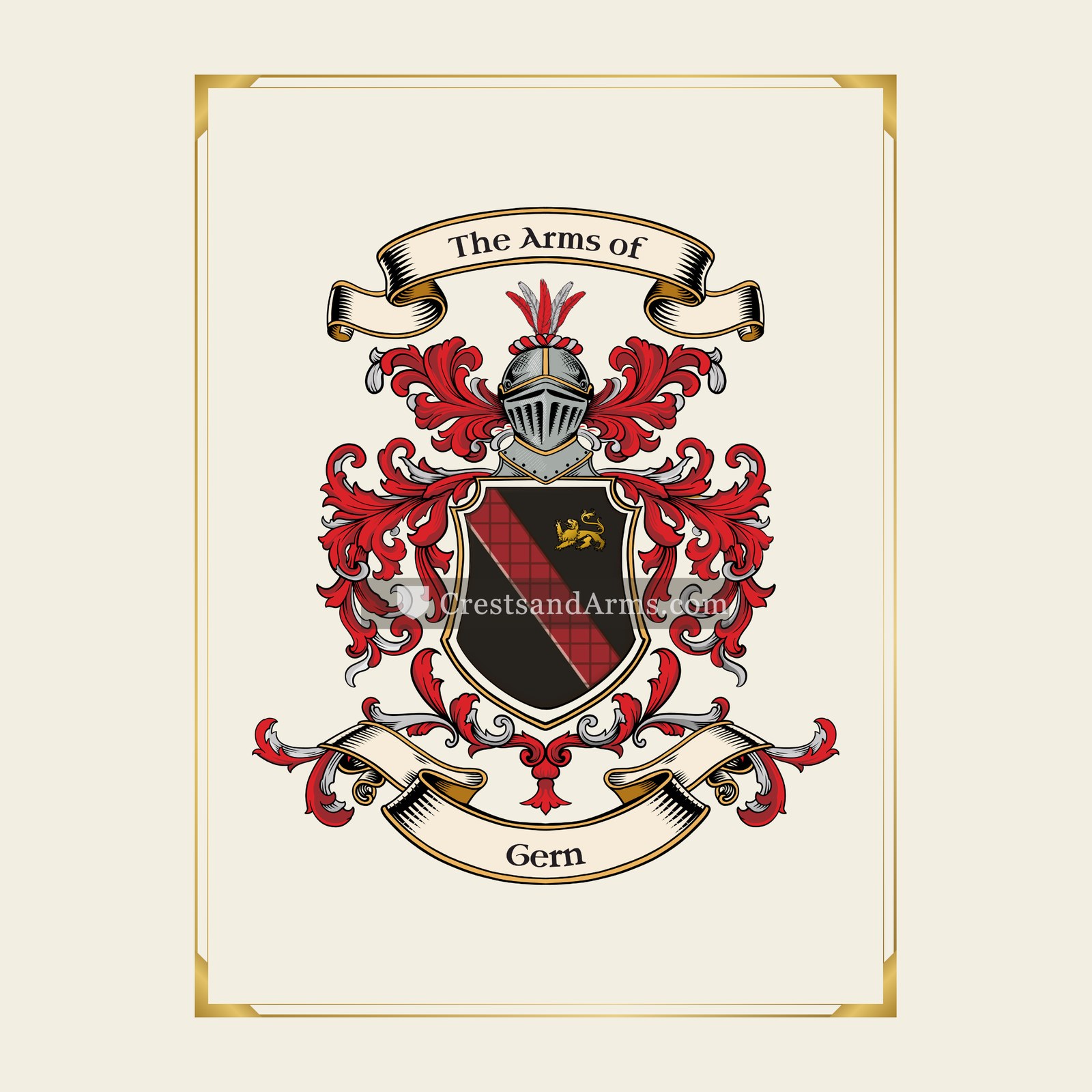 With gold border