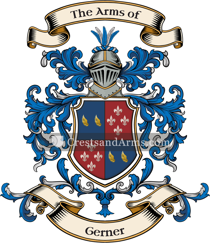 The Gerner coat of arms, drawn from the recorded blazon