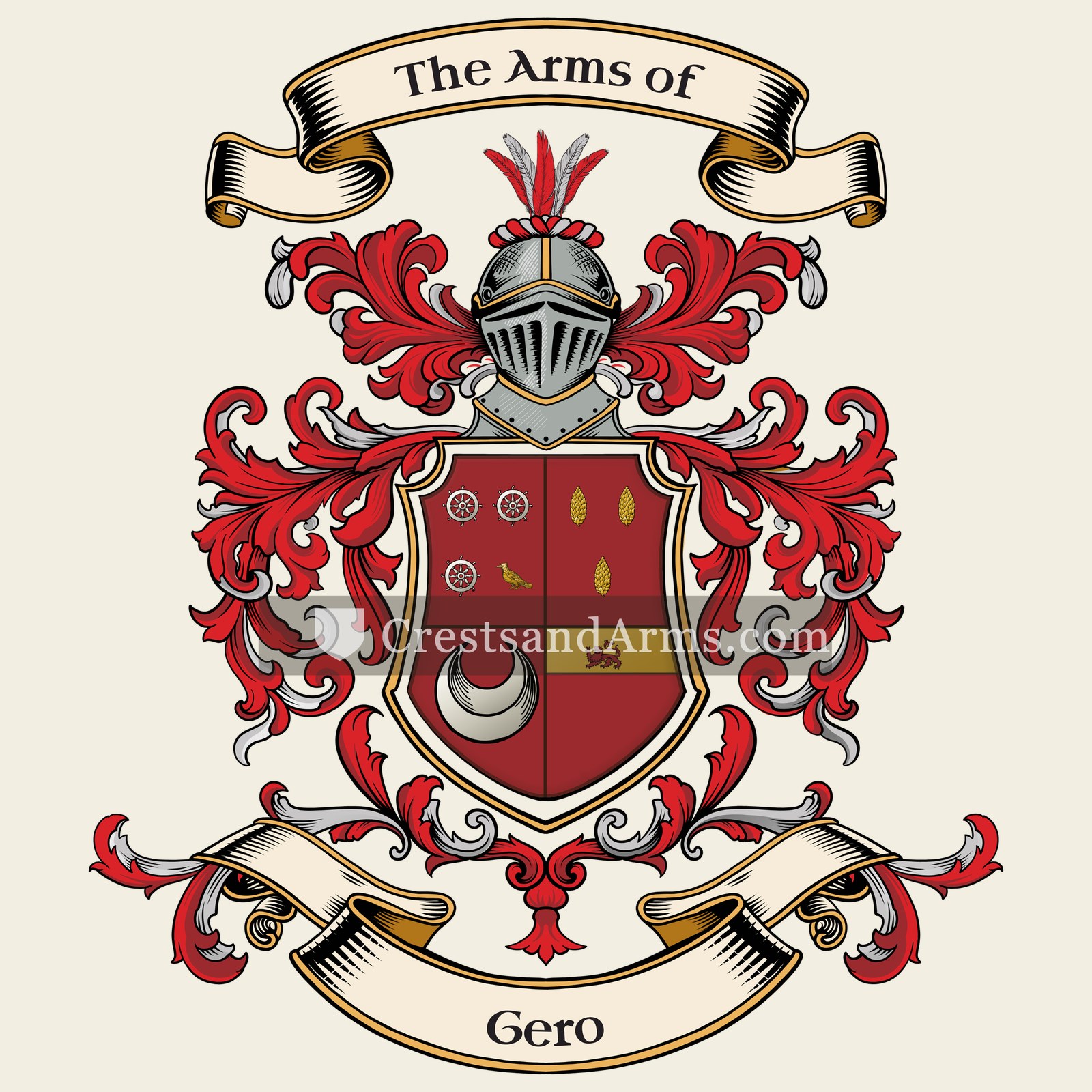 The Gero coat of arms, drawn from the recorded blazon