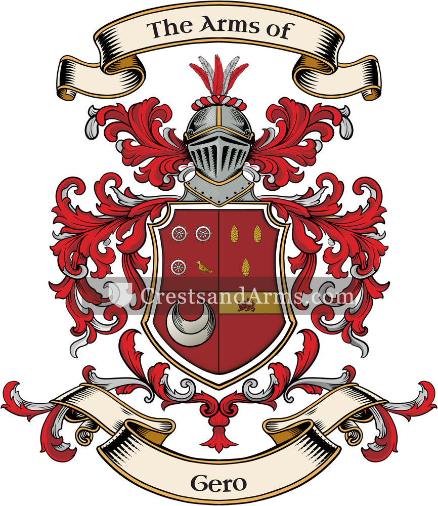 The Gero coat of arms, drawn from the recorded blazon