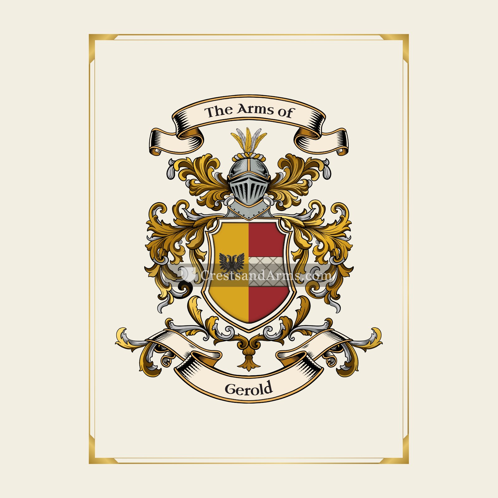 With gold border