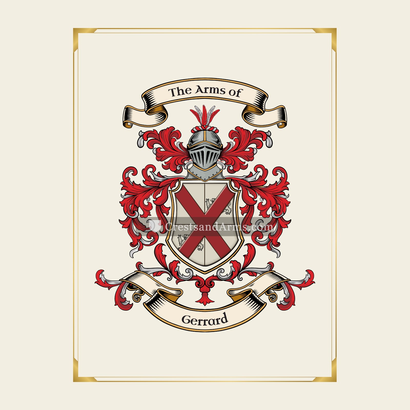 With gold border