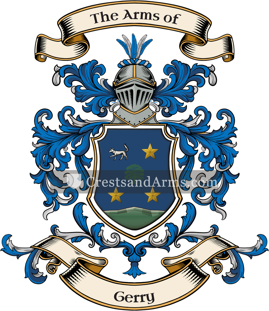 The Gerry coat of arms, drawn from the recorded blazon