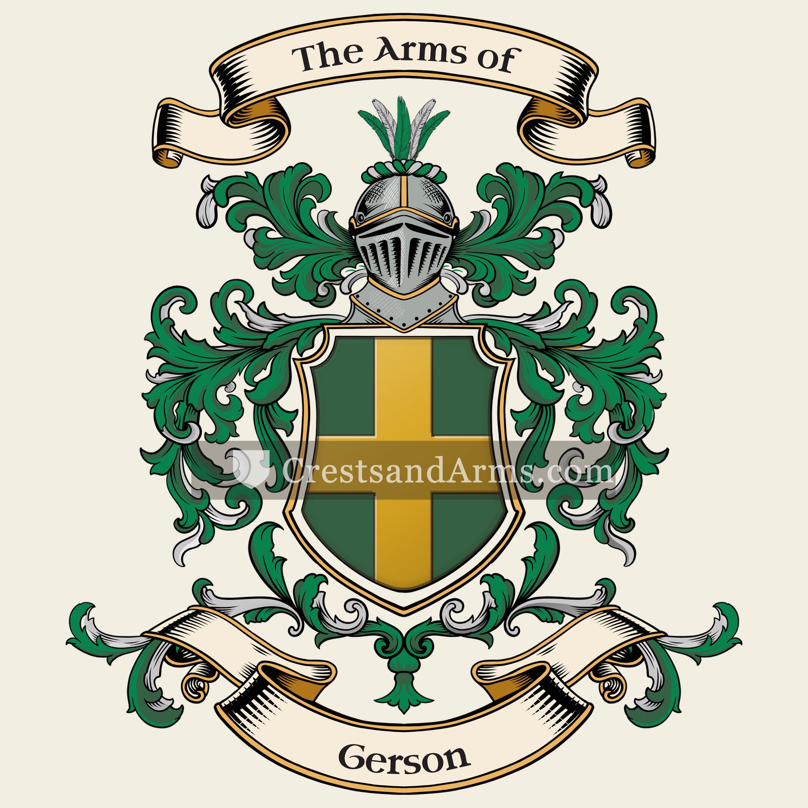 The Gerson coat of arms, drawn from the recorded blazon