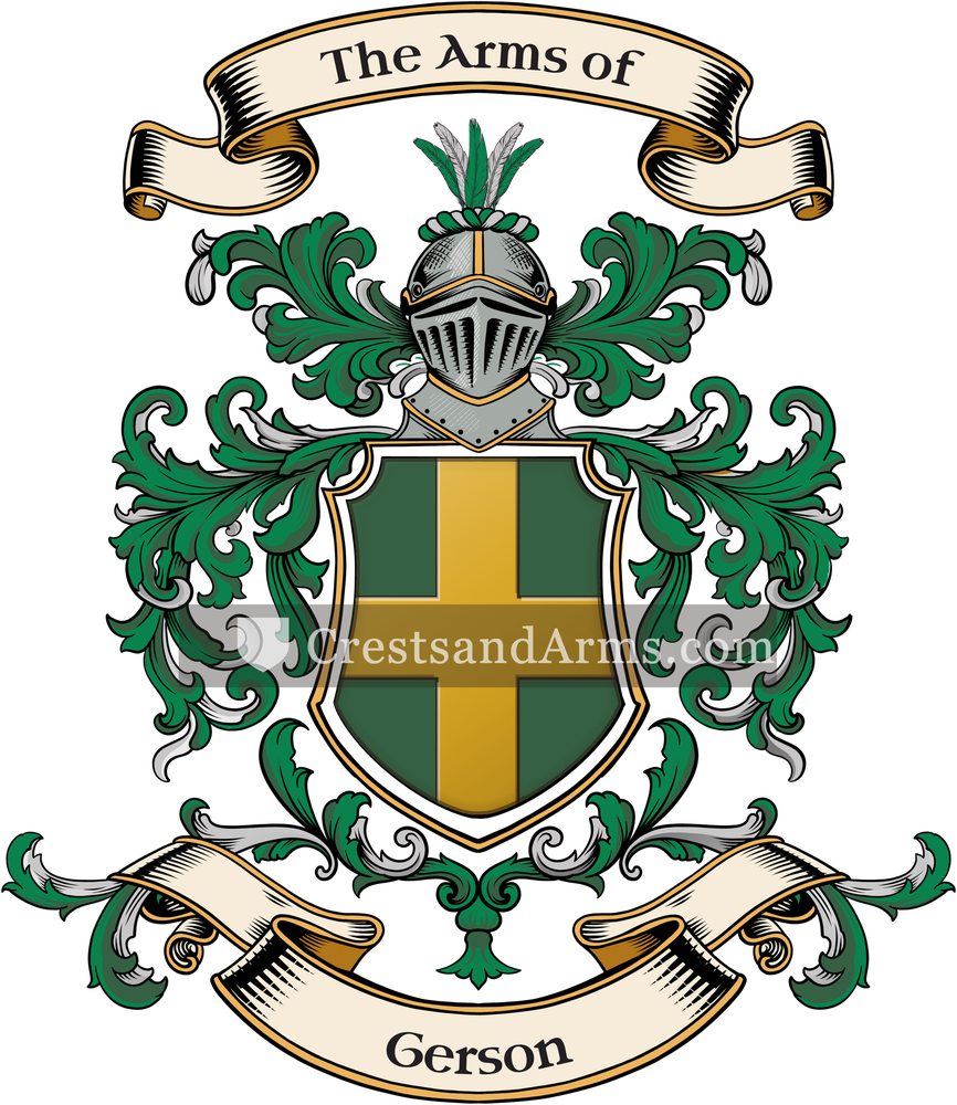 The Gerson coat of arms, drawn from the recorded blazon